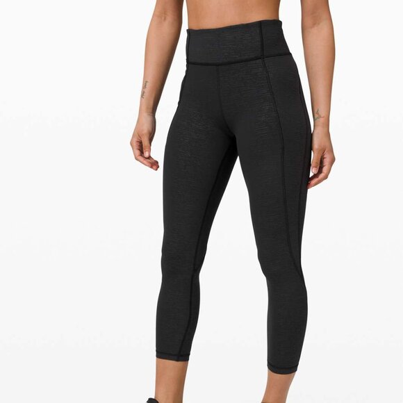 NWOT! New Lululemon Time To Sweat leggings / tights crop 23" (code emboss black) - Picture 6 of 14